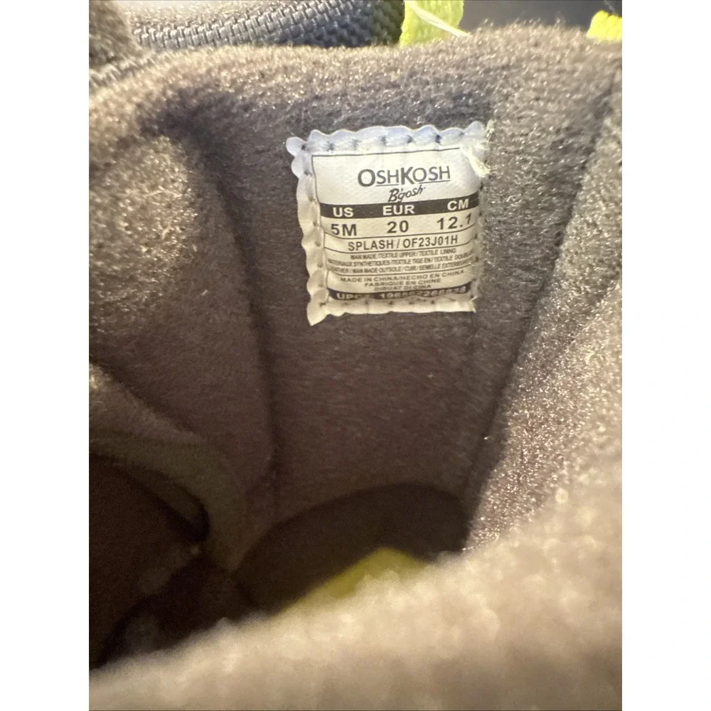 New OshKosh B'gosh Grey Splash Boots‎ Snow Rain Winter Boots Toddler Size 5 New
